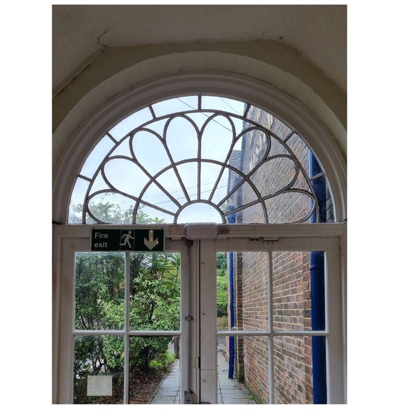 Semi circle at end of corridor