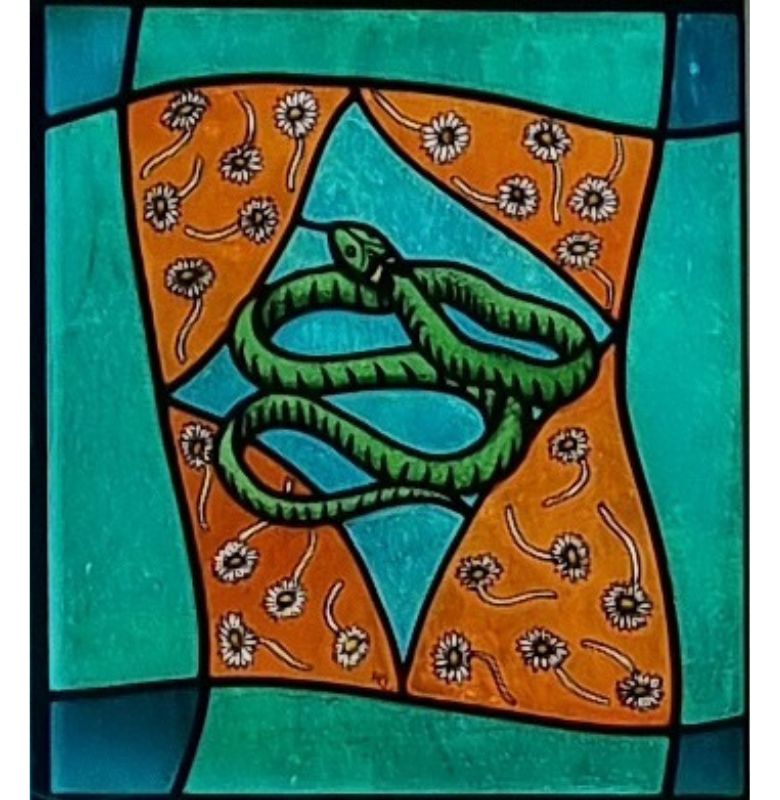 Snake pane in annexe window