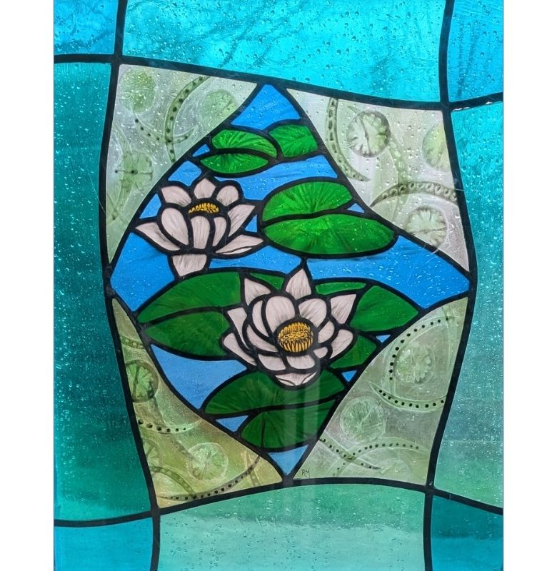 Water lily pane in annexe window