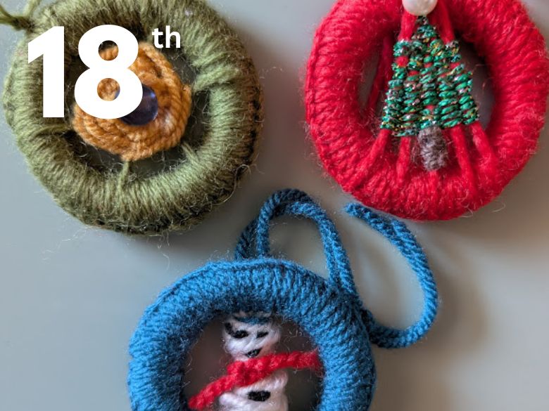 Three Handmade Christmas Dorset buttons