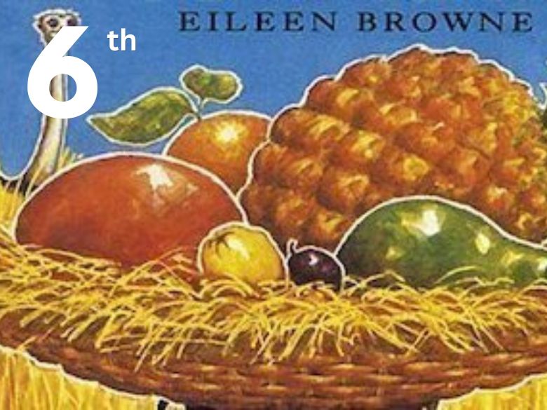 Book illustration of fruit bowl