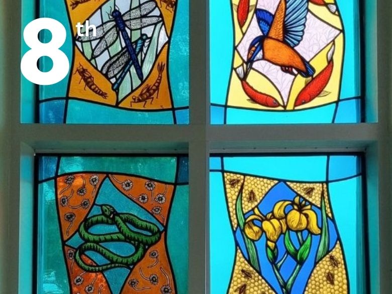 Stained glass window in the Museum