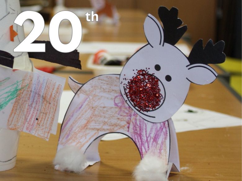 Child's paper reindeer