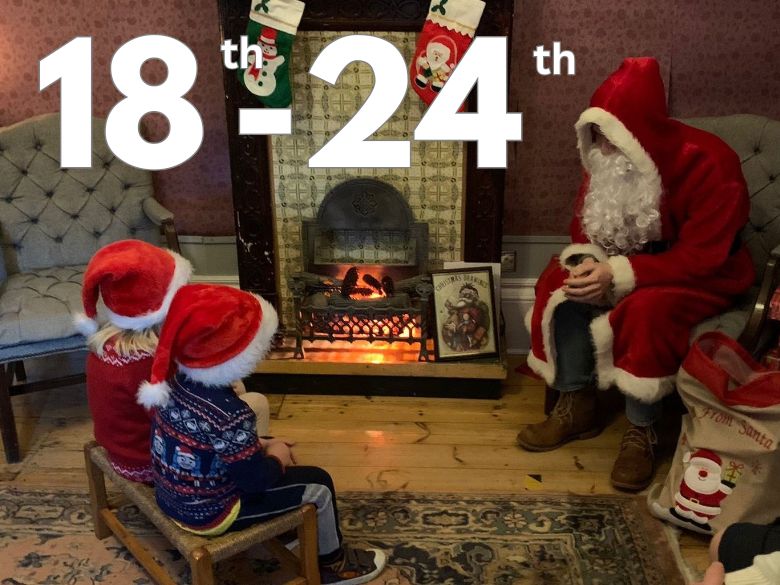 Santa talking to children